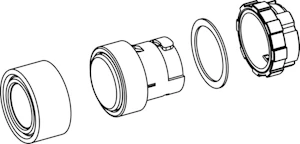 benedict Plantryckknapp bs3dbl d=22.5mm blå svart-ram