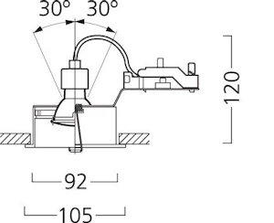 lumiance Downlight armatur 3084010 neliö gu10 50w va