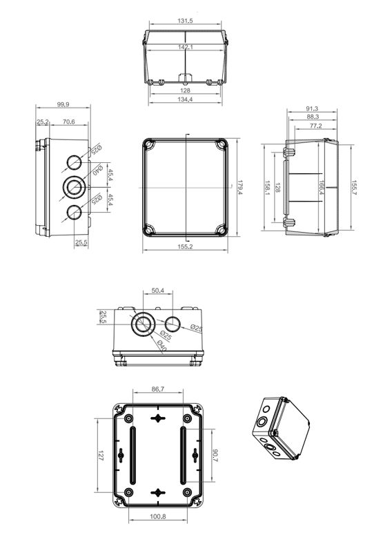 ide Asennuskotelo ps ex-171 ip65-67