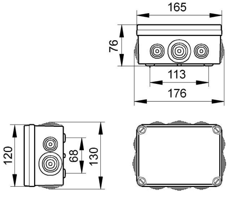 ide Asennuskotelo ps el-161 ip65-67