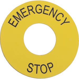 schneider electric Skilt gult ø60"emergency stop" zb2by9330
