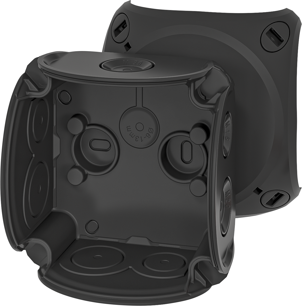JUNCTION BOX DK 0100 B IP66 MUSTA PP-HF