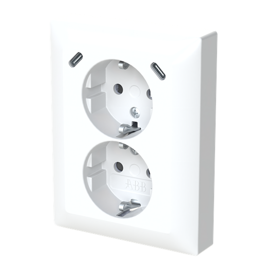 abb Saga™ innfelt stikk dobbel med 2x usb-c, 302euj2usbc-916