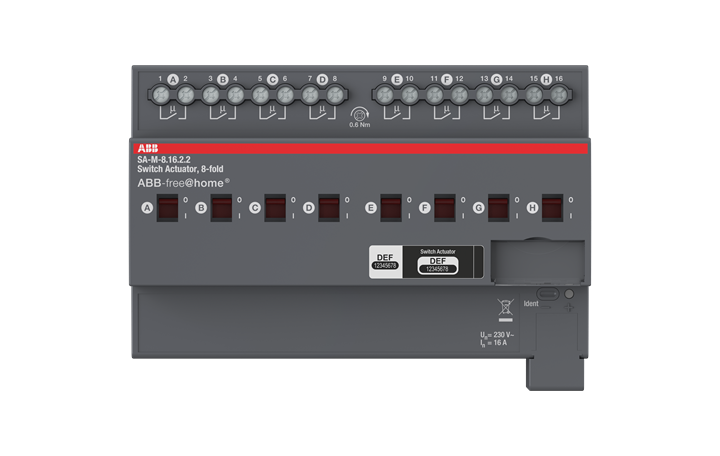 abb Utgångsenhet fah 8x16a 230v din