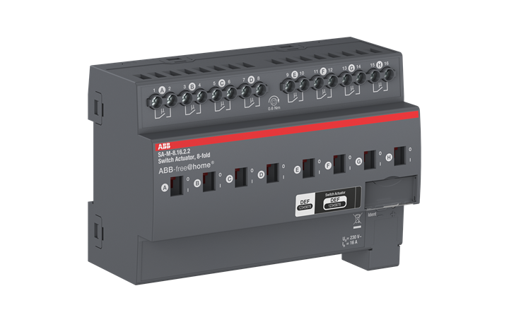 abb Utgångsenhet fah 8x16a 230v din