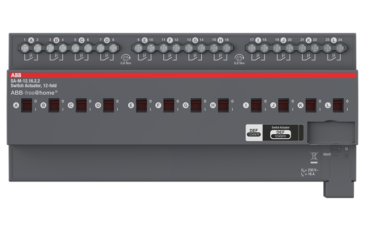 abb Lähtöyksikkö fah abb 12x16a 230v din