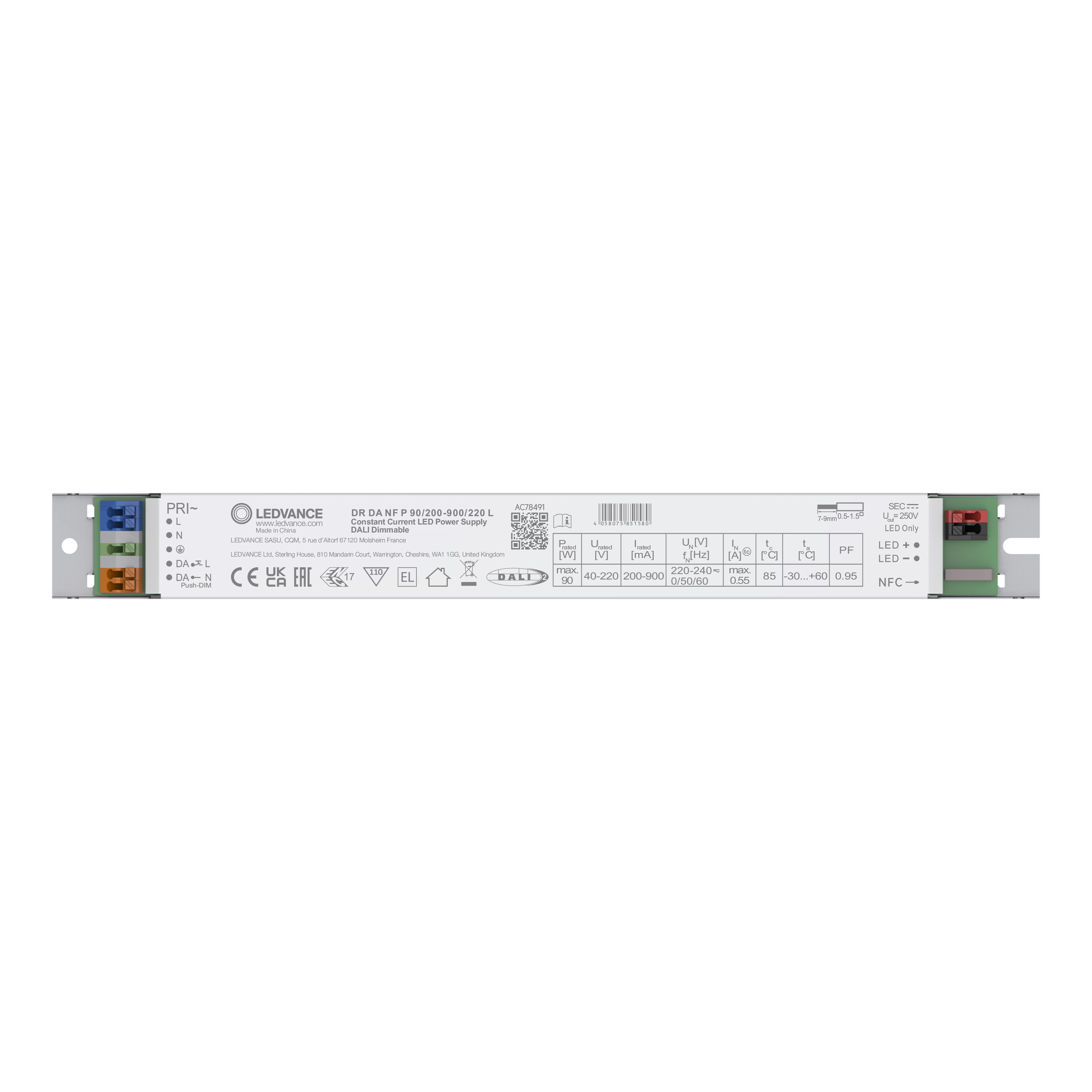 ledvance Elektroniskt driftdon dr dali p 90/200-900/220 nfc