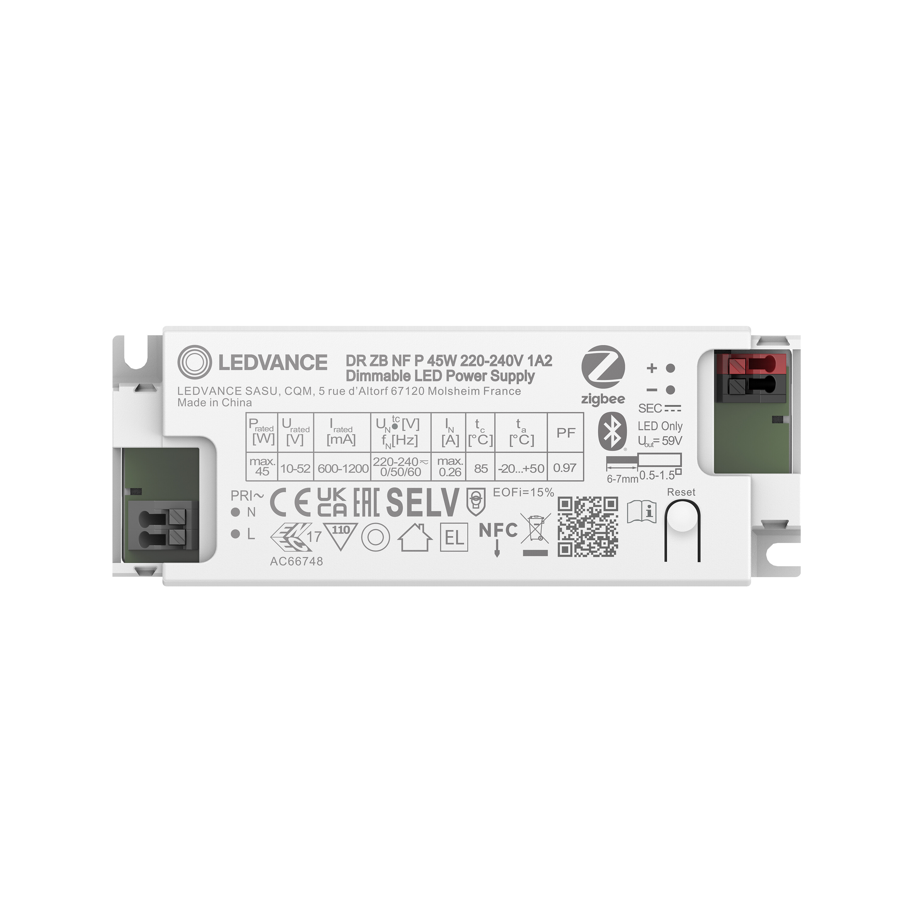 ledvance Elektroninen liitäntälaite dr zb p 45w 220-240v 1a2 nfc