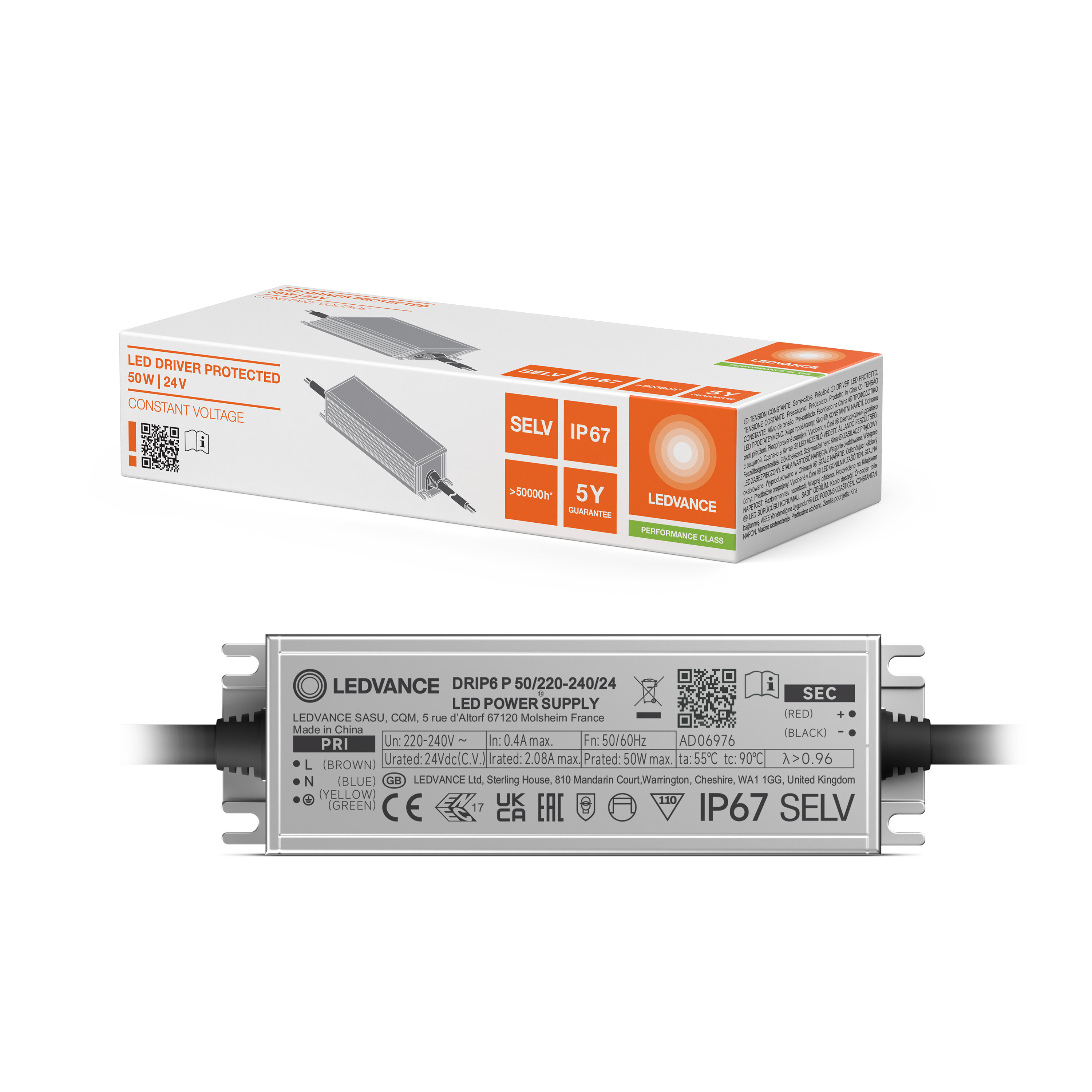 ledvance Elektroniskt förkopplingsdon dr 50w/220-240v/24v ip67