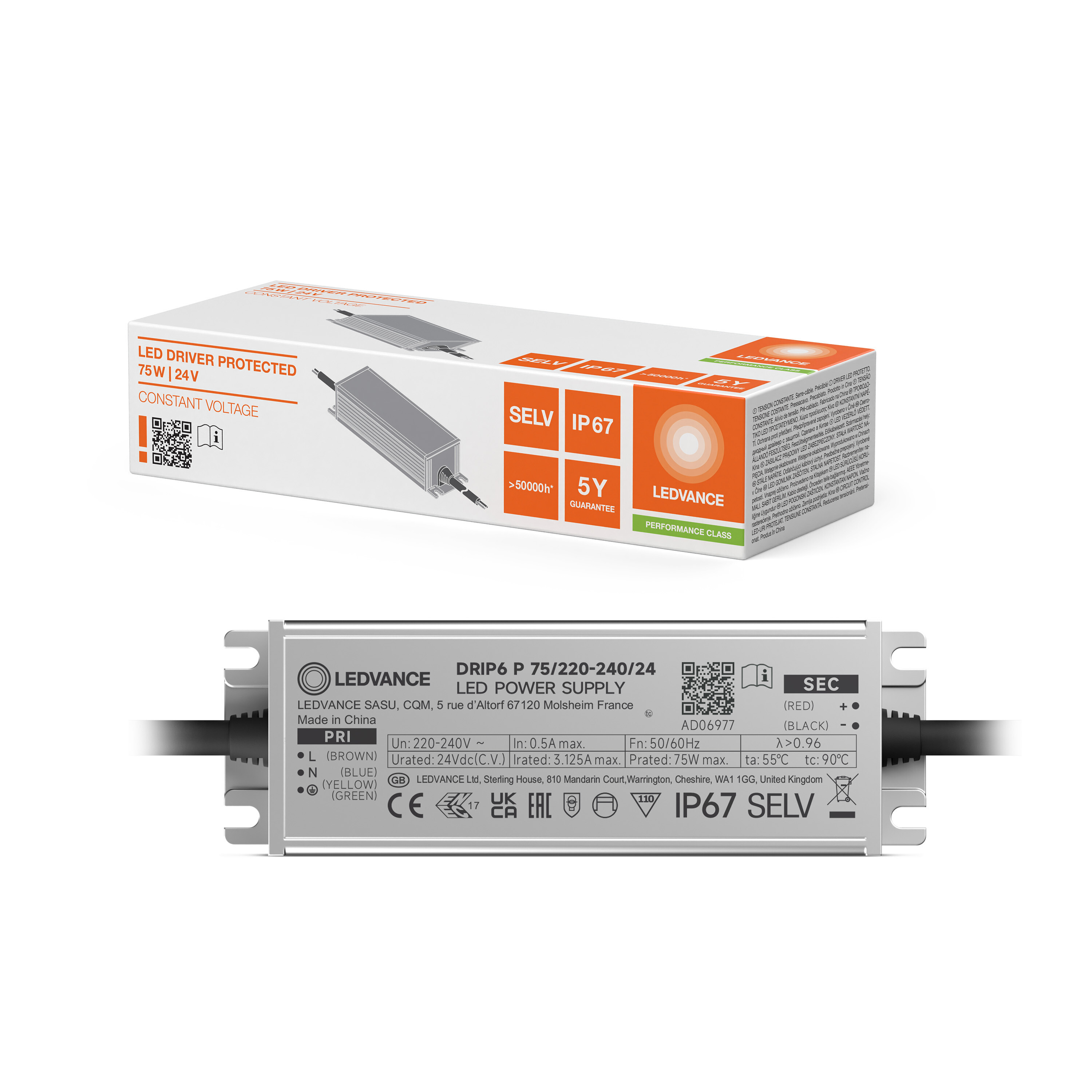 ledvance Elektroniskt förkopplingsdon dr 75w/220-240v/24v ip67