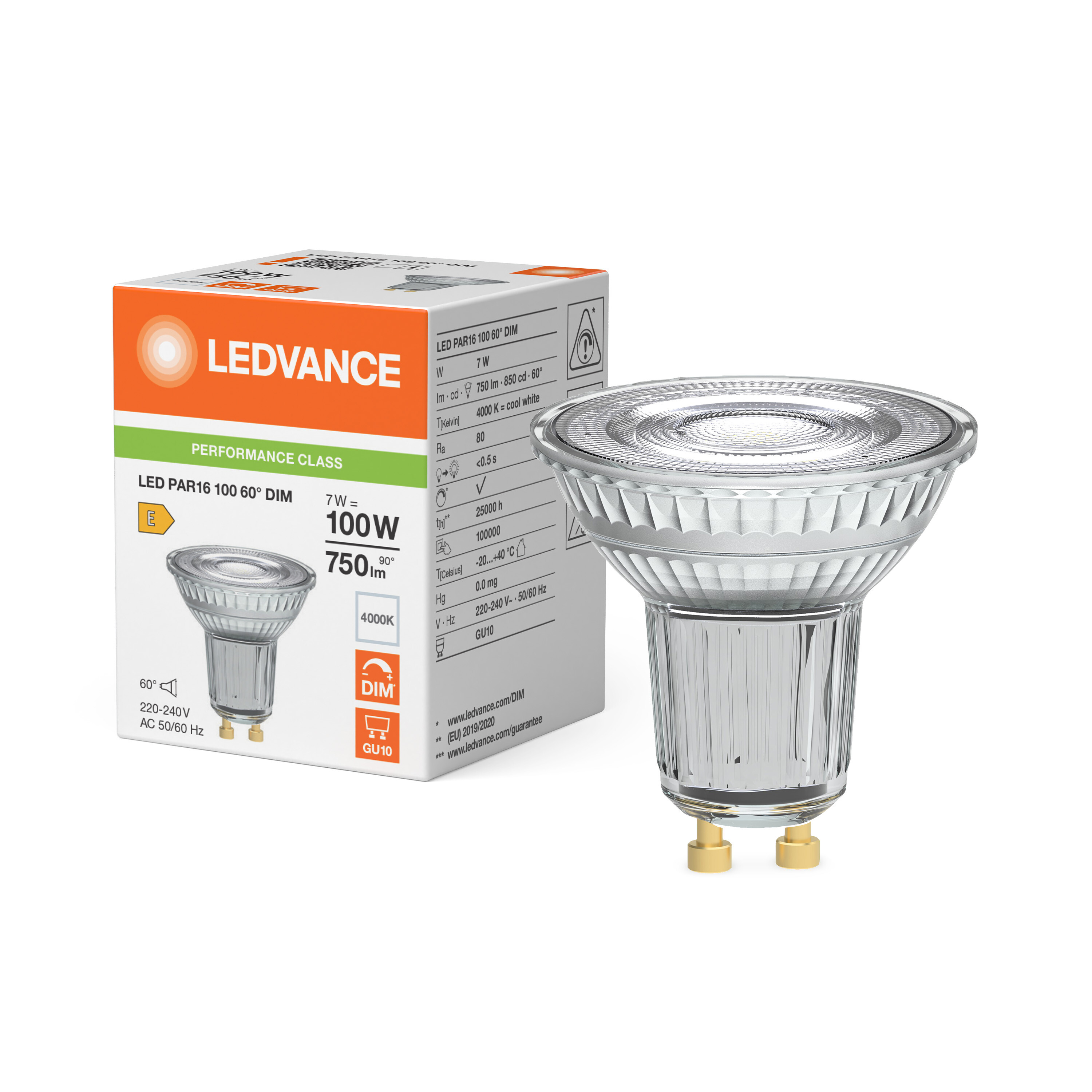 ledvance Ledspot par16 100 60°dim 750lm 840 gu10