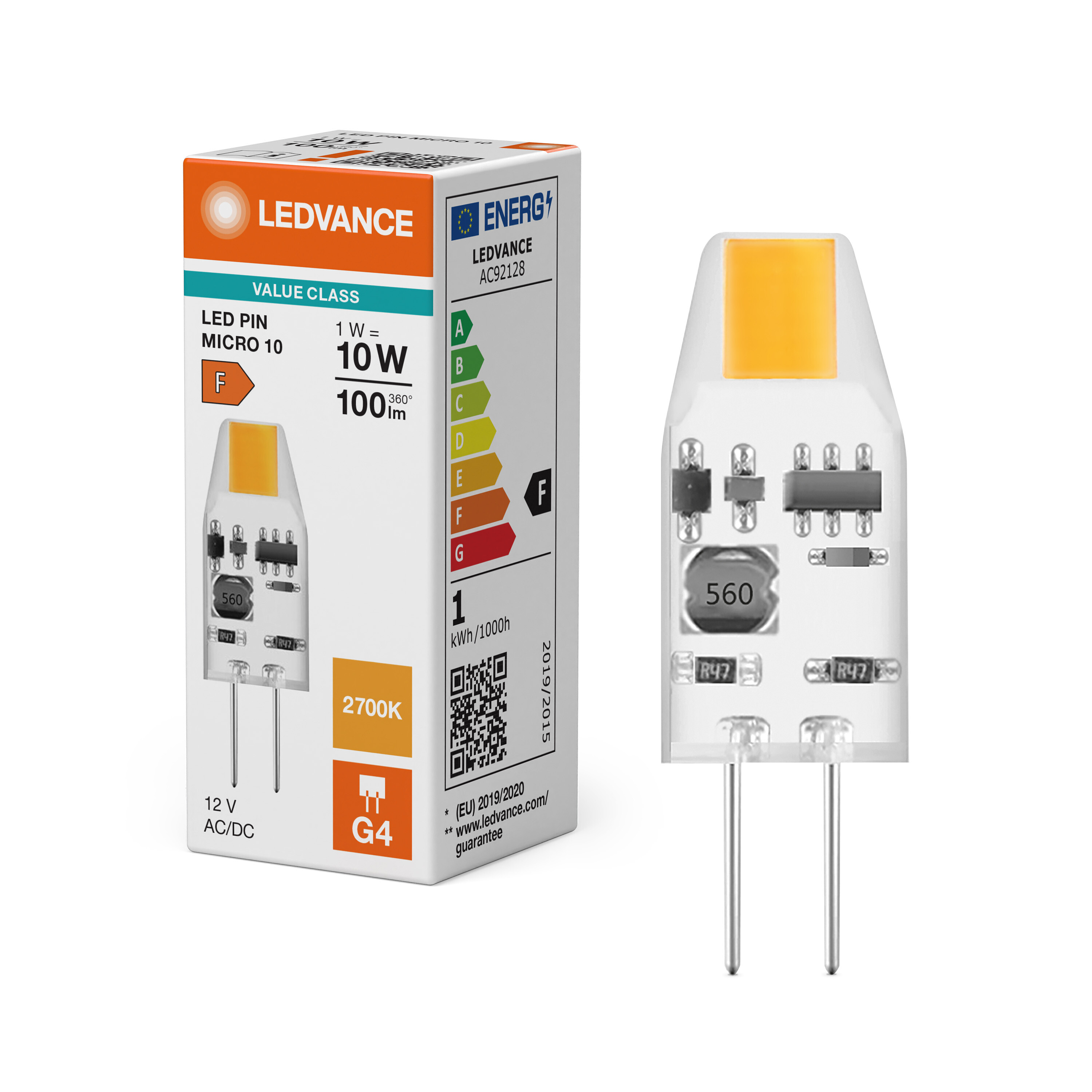ledvance Led pin micro 10 260° 12v 100lm 927 g4 v