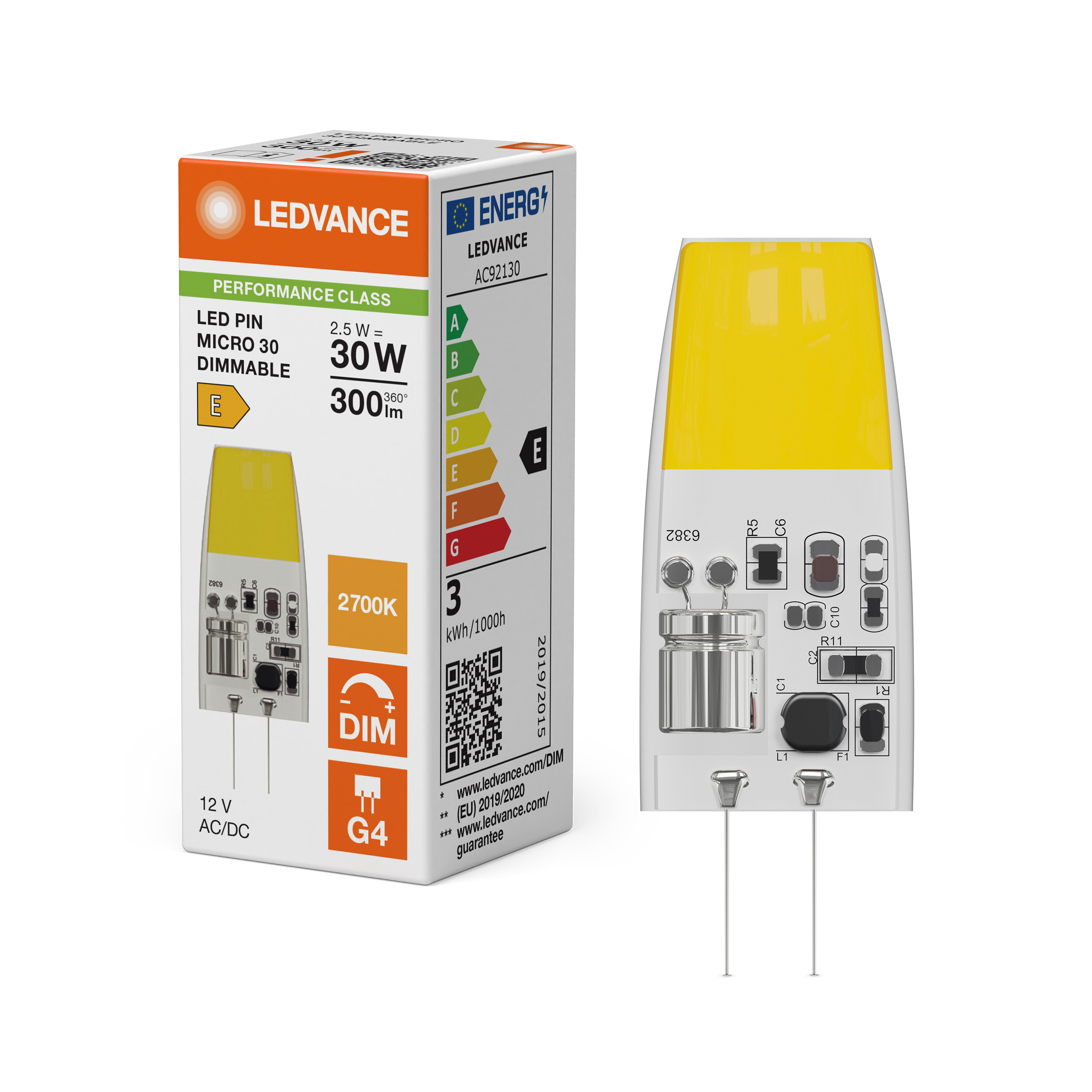ledvance Ledpin micro 30 260°dim 12v 300lm 827 g4