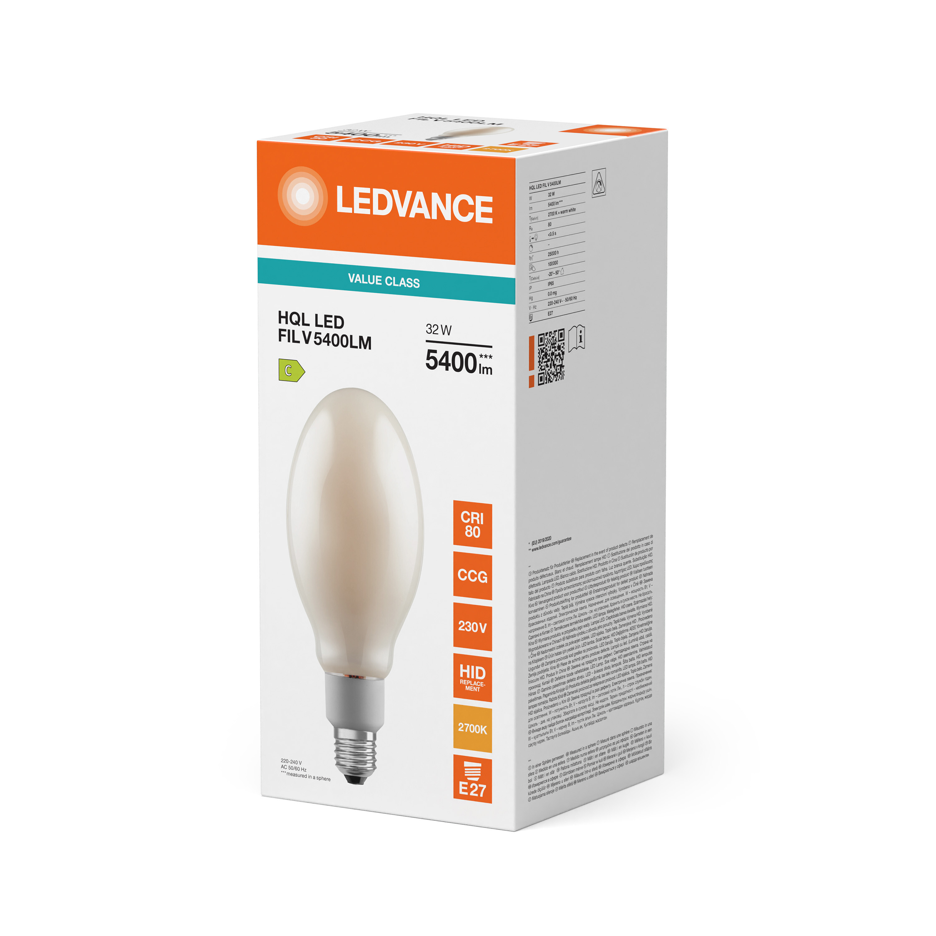 ledvance Hql led 125 fil 5400lm 32w 827 e27 v