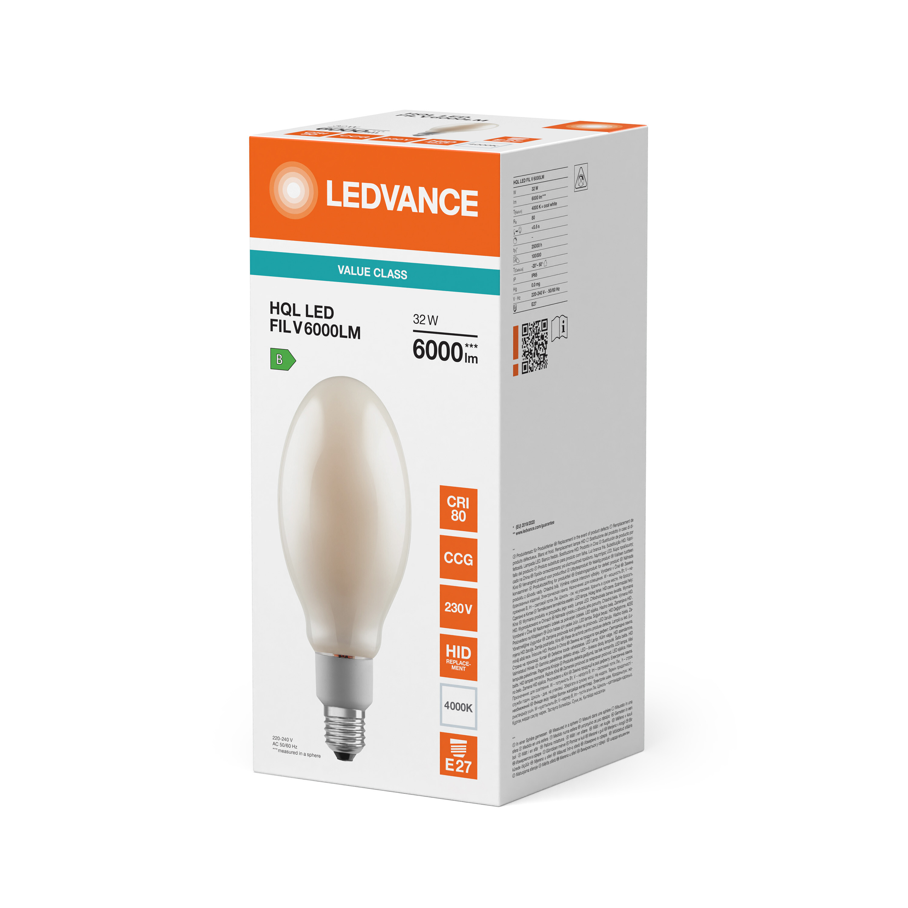 ledvance Hql led 125 fil 6000lm 32w 840 e27 v