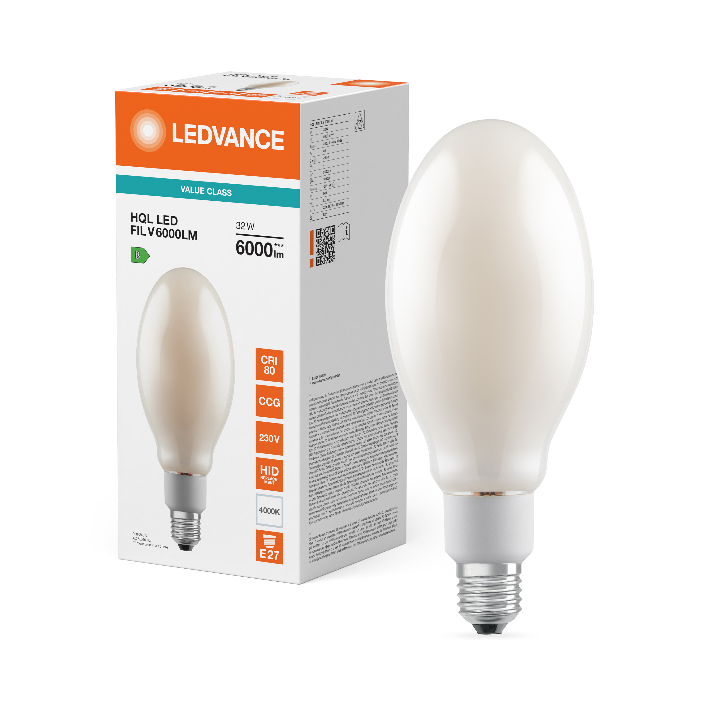 ledvance Hql led 125 fil 6000lm 32w 840 e27 v