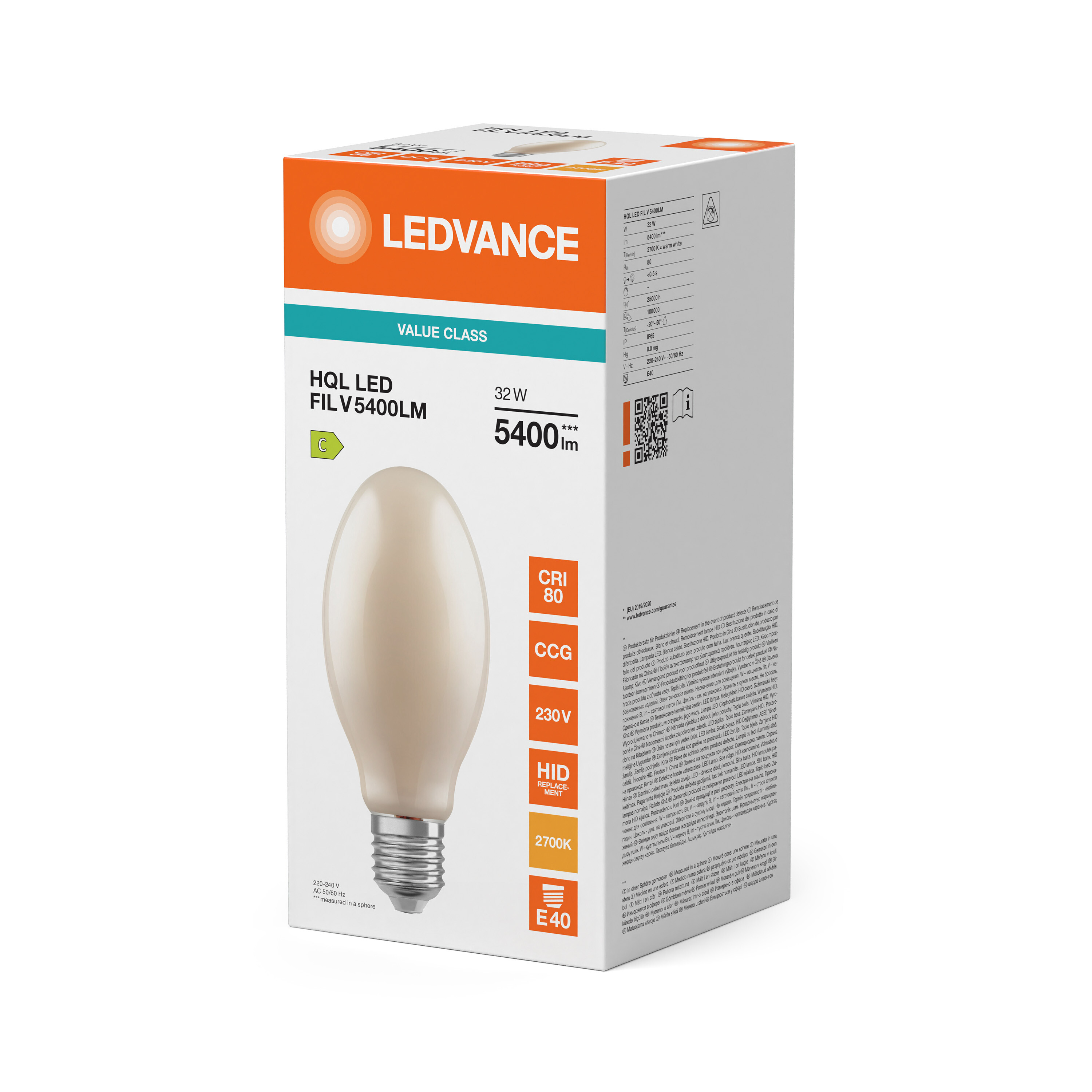 ledvance Hql led 125 fil 5400lm 32w 827 e40 v