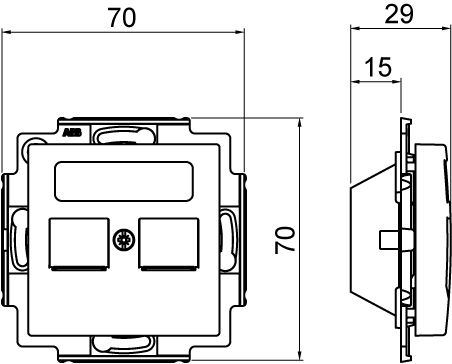 abb Datauttag saga datautt 2xrj45 st amp. 85mm