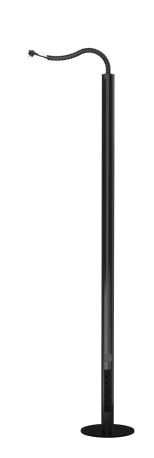 Flyttbar svart grenstav med 6 x stikk