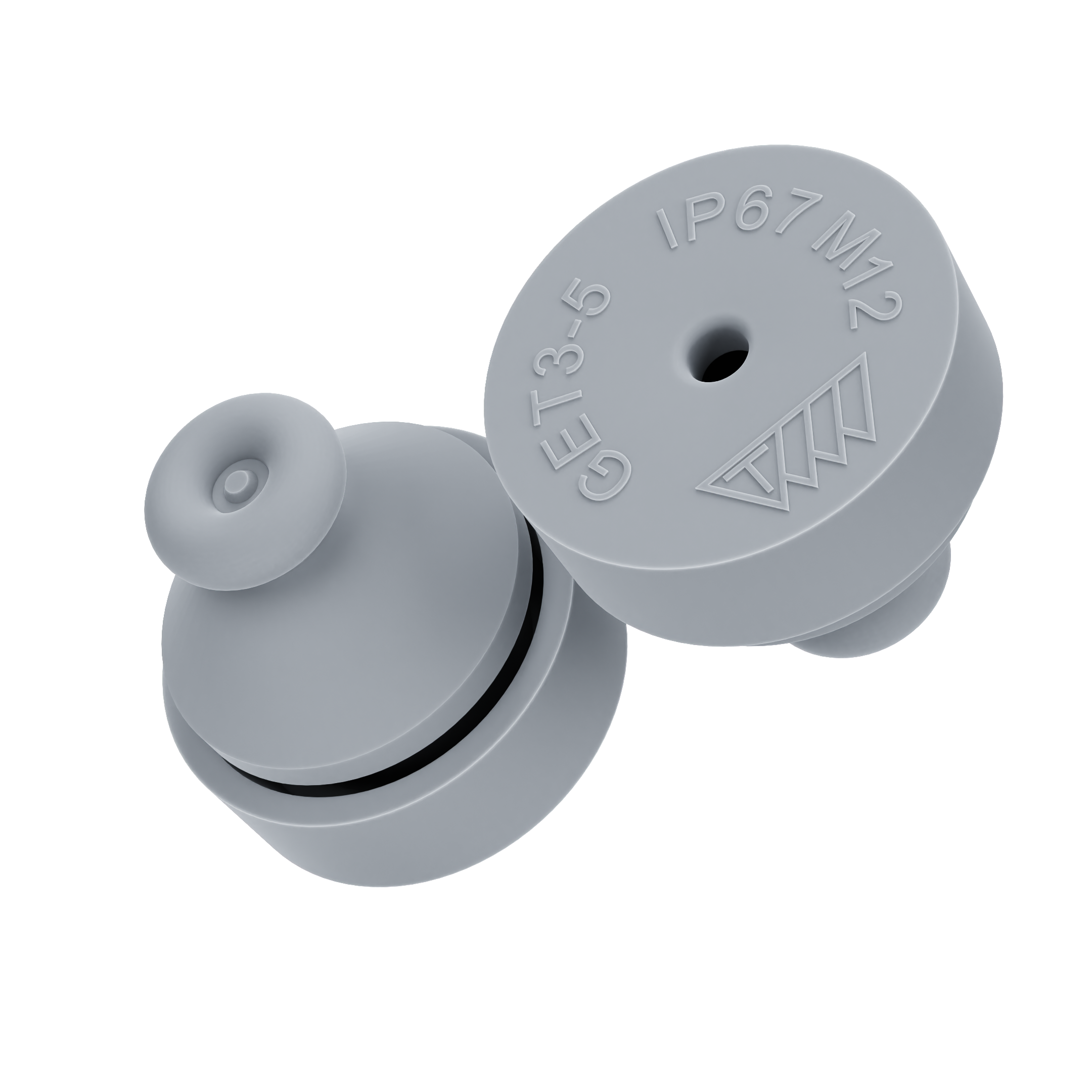 Onnline Membrannippel M12 3-5mm EPDM Grå