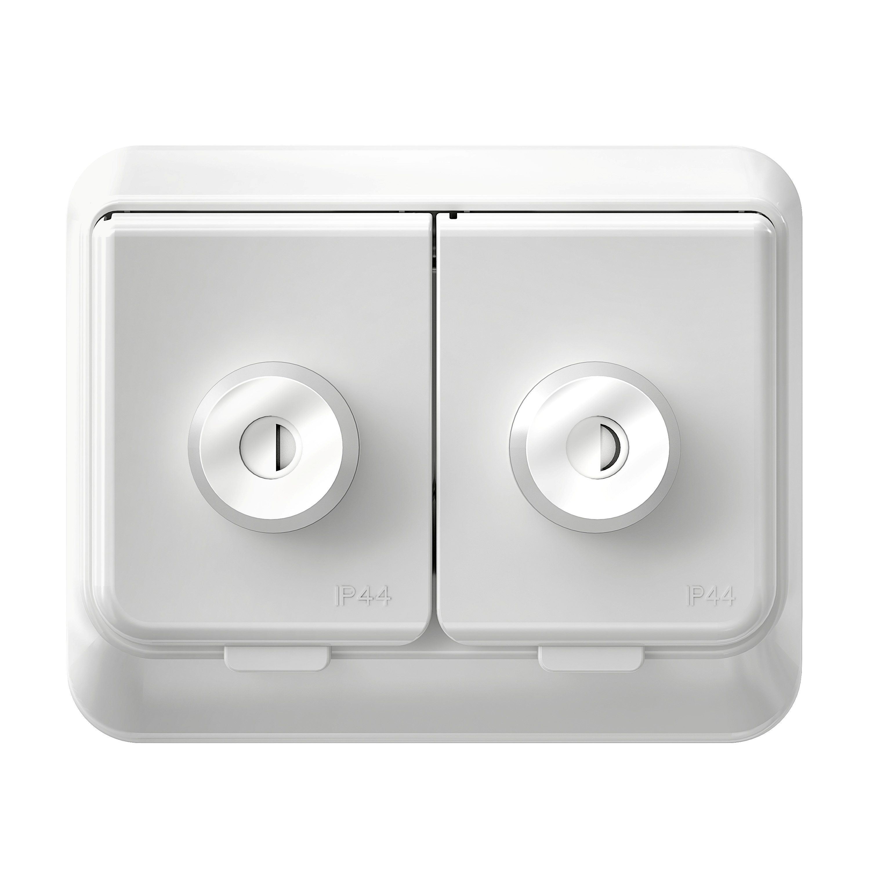 schneider electric Vägguttag exxact 2-v jord inf ip44 klaffl lås s