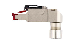 Feltmontert plugg C6A/A-B RJ45 90° UTP/STP