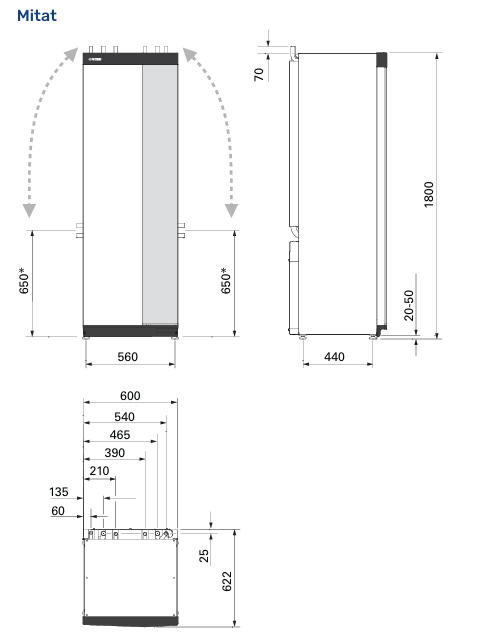 nibe Ground source heat pump nibe s1256-8 w. hot water cylinder