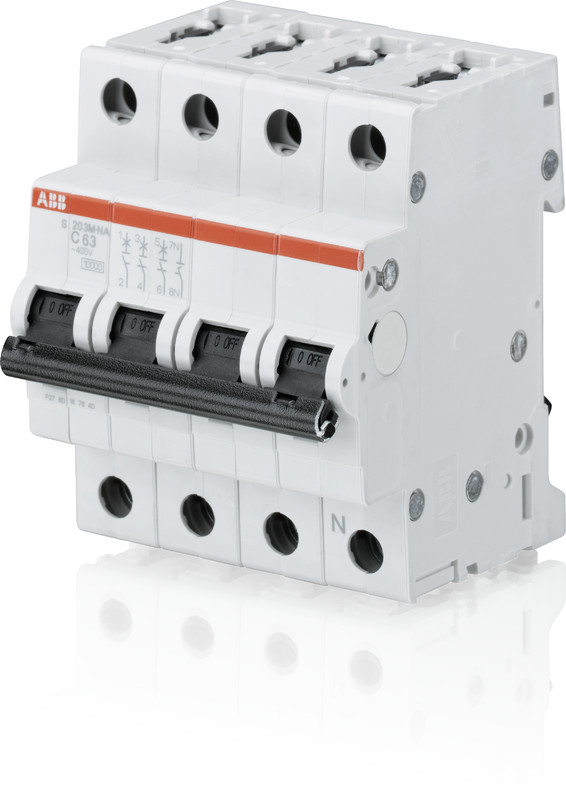 abb Circuit breaker s200m 4-pole 3+n k-char. 16a