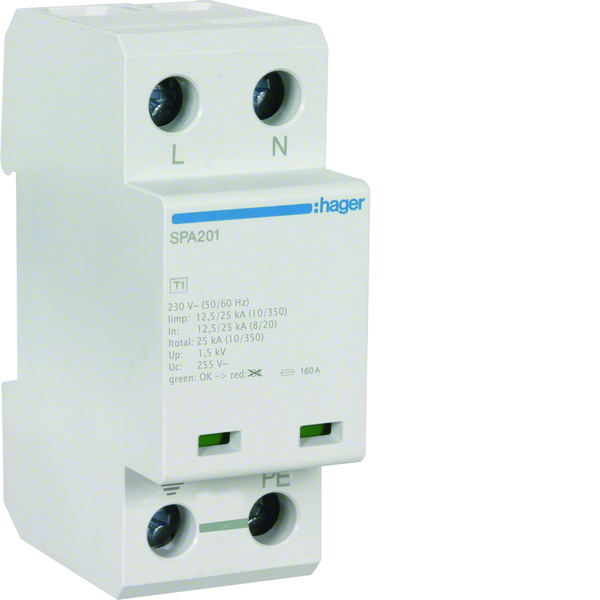 hager Ylijännitesuoja hager spa201 2n b+c 1.5kv 25ka