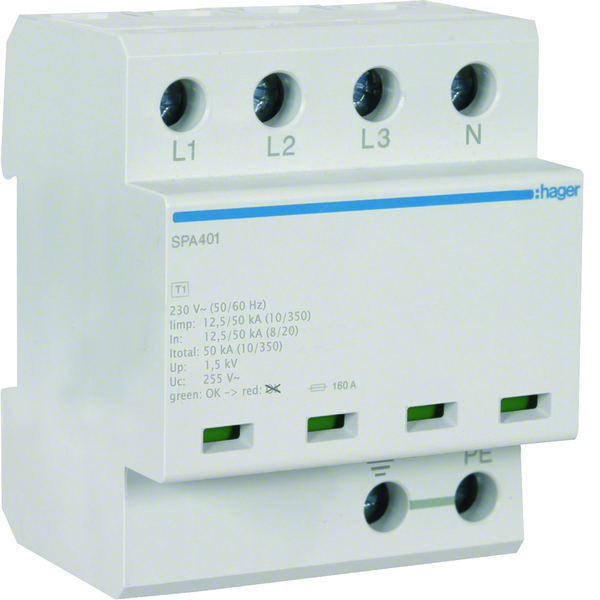 hager Ylijännitesuoja hager spa401 4n b+c 1.5kv 50ka