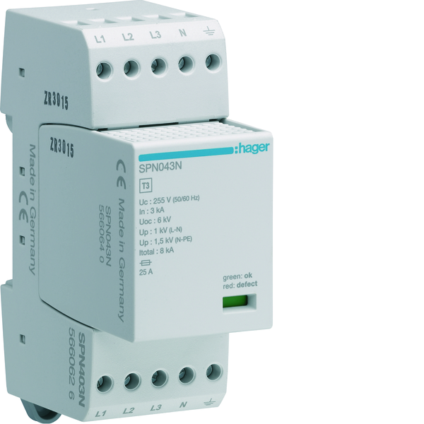 hager Överspänningsskydd spn403n 4n 3/d/t3 1.25kv