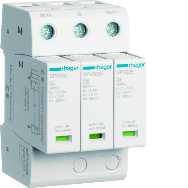 hager Overspännisskydd spv325 3p kl2 1kv/25ka dc