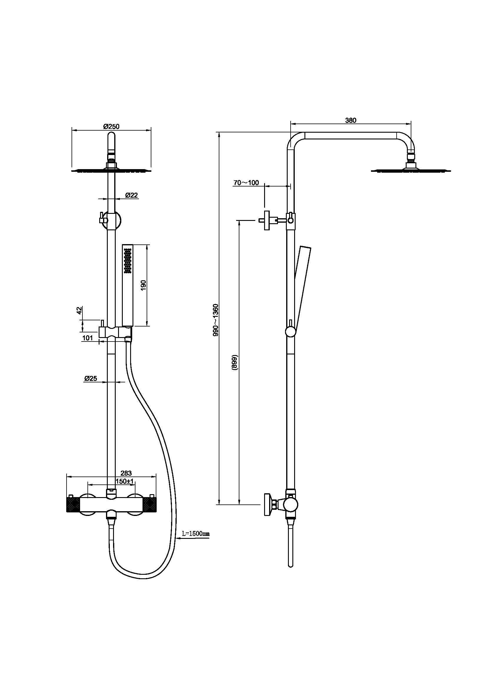 tammiholma Rain shower inox q1 brushed