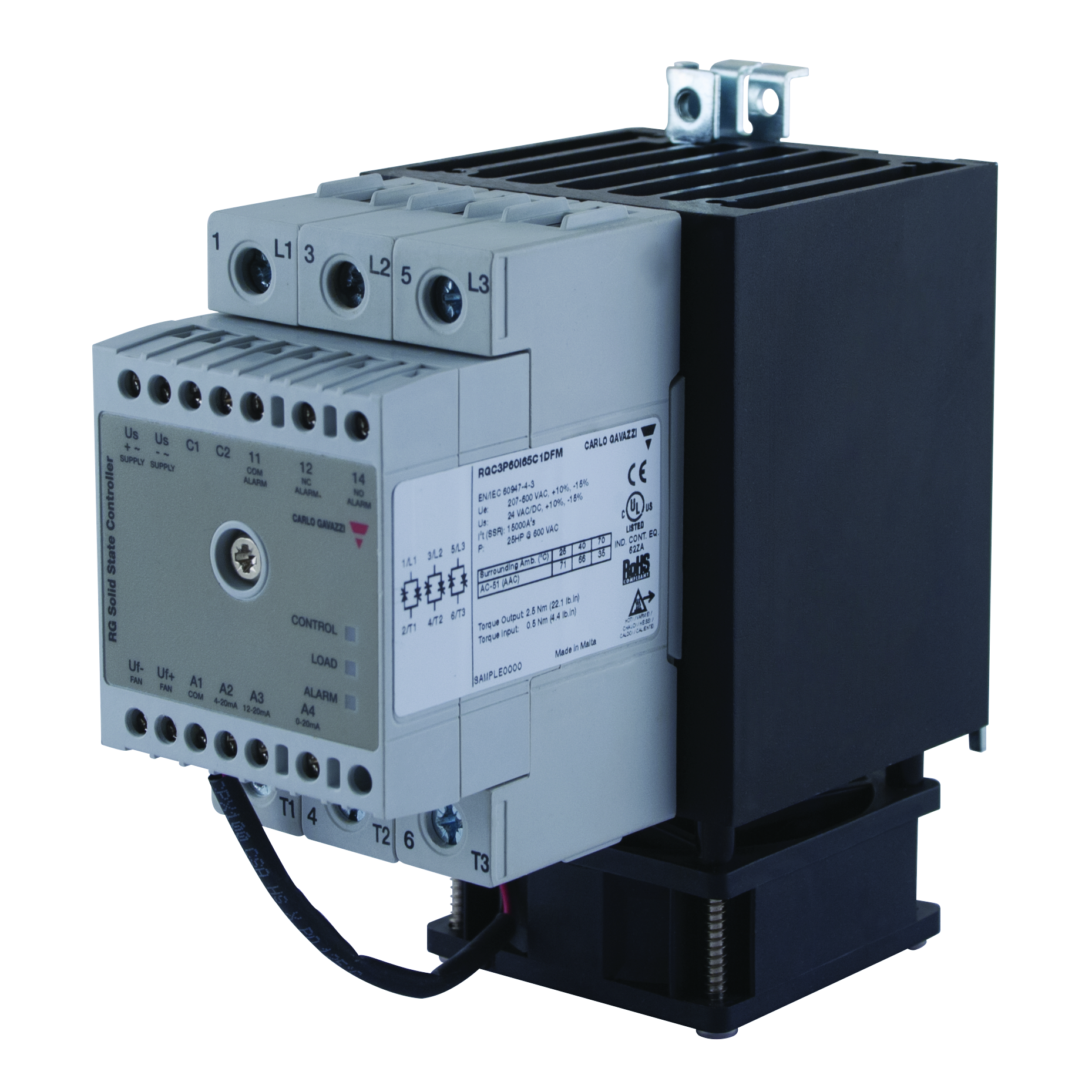 3-polet SSR effektregulator 65A