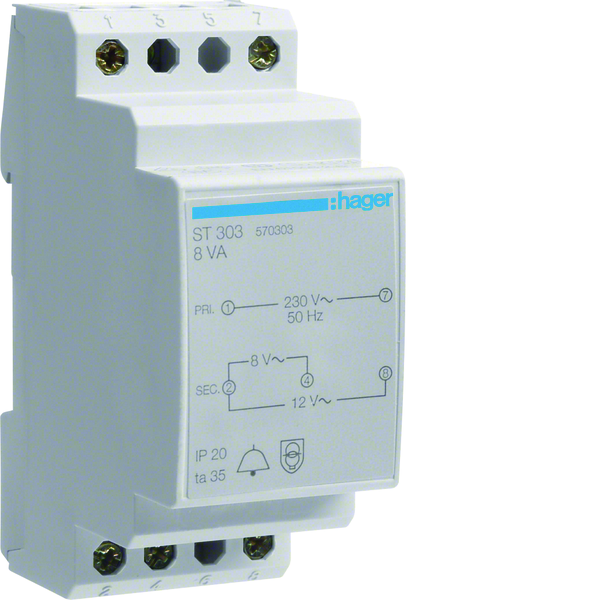 RINGETRAFO 220/8-12V 8VA ST303