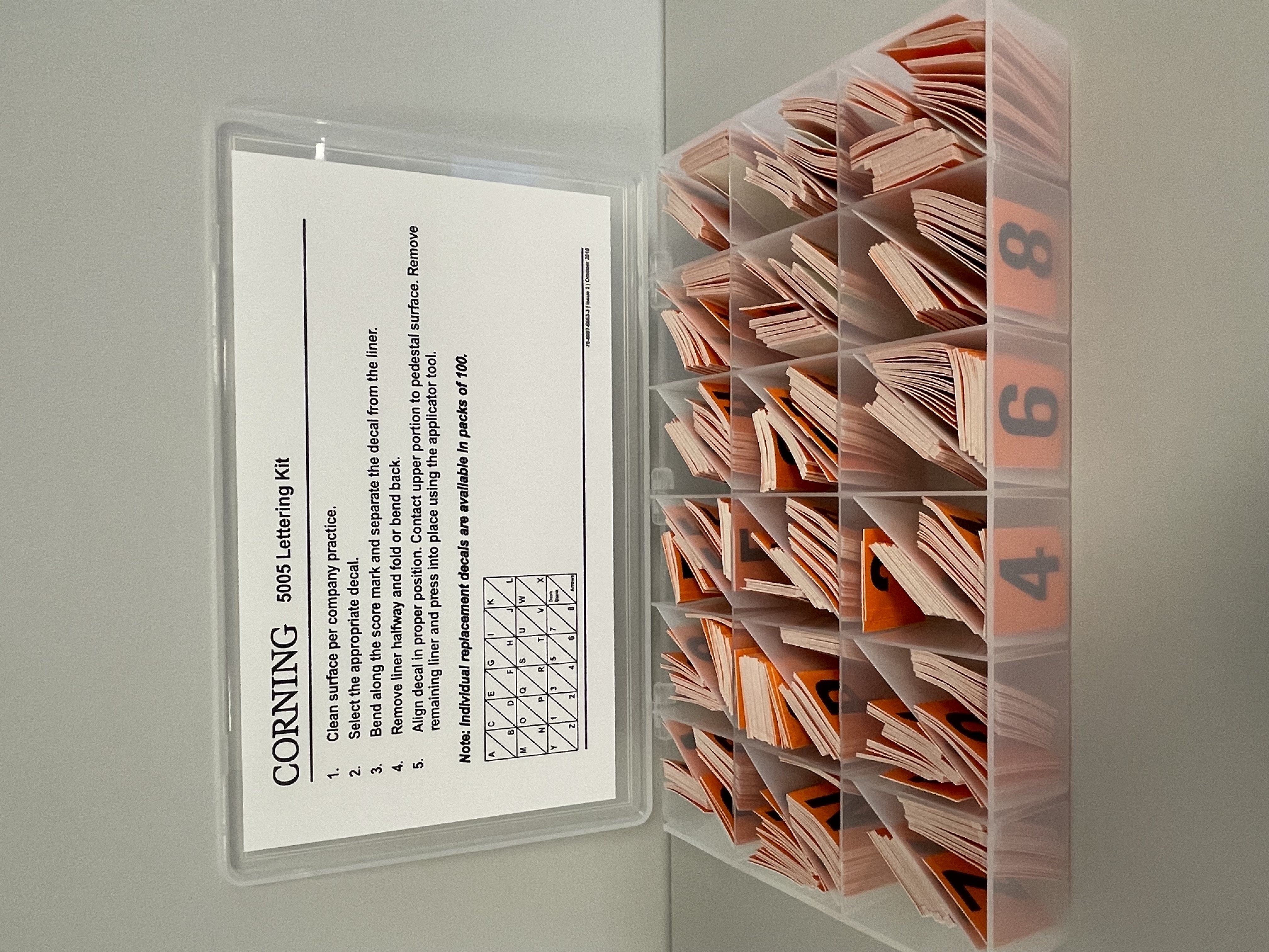corning Scotchlite 5005 reflekterende merke komplett: a-z, 0-9