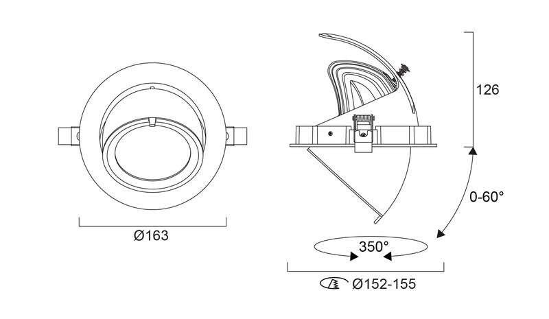 sylvania Downlight signo 152mm 35w 3800lm 940 dali