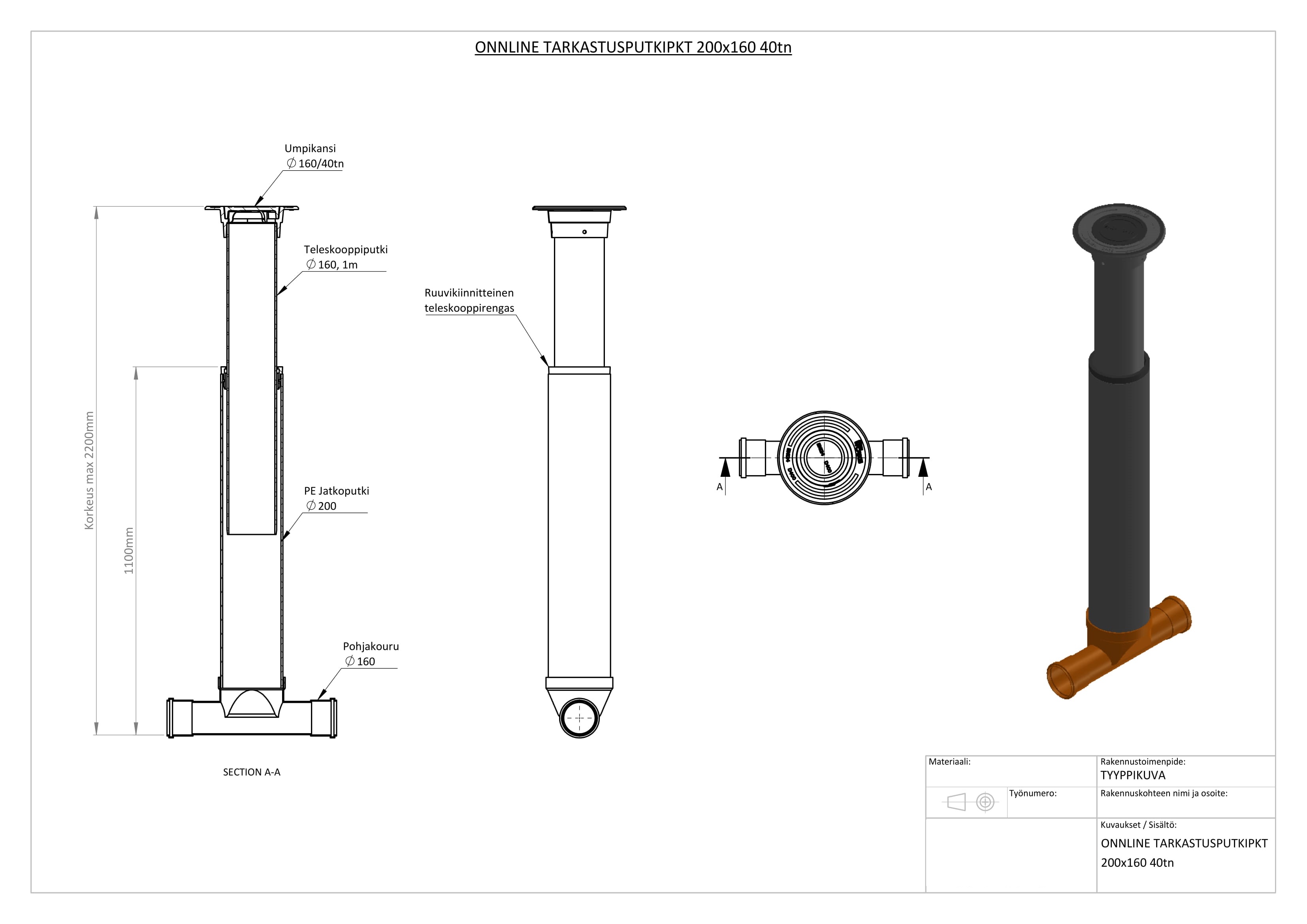 onnline Inspection pipe 200x160 40tn