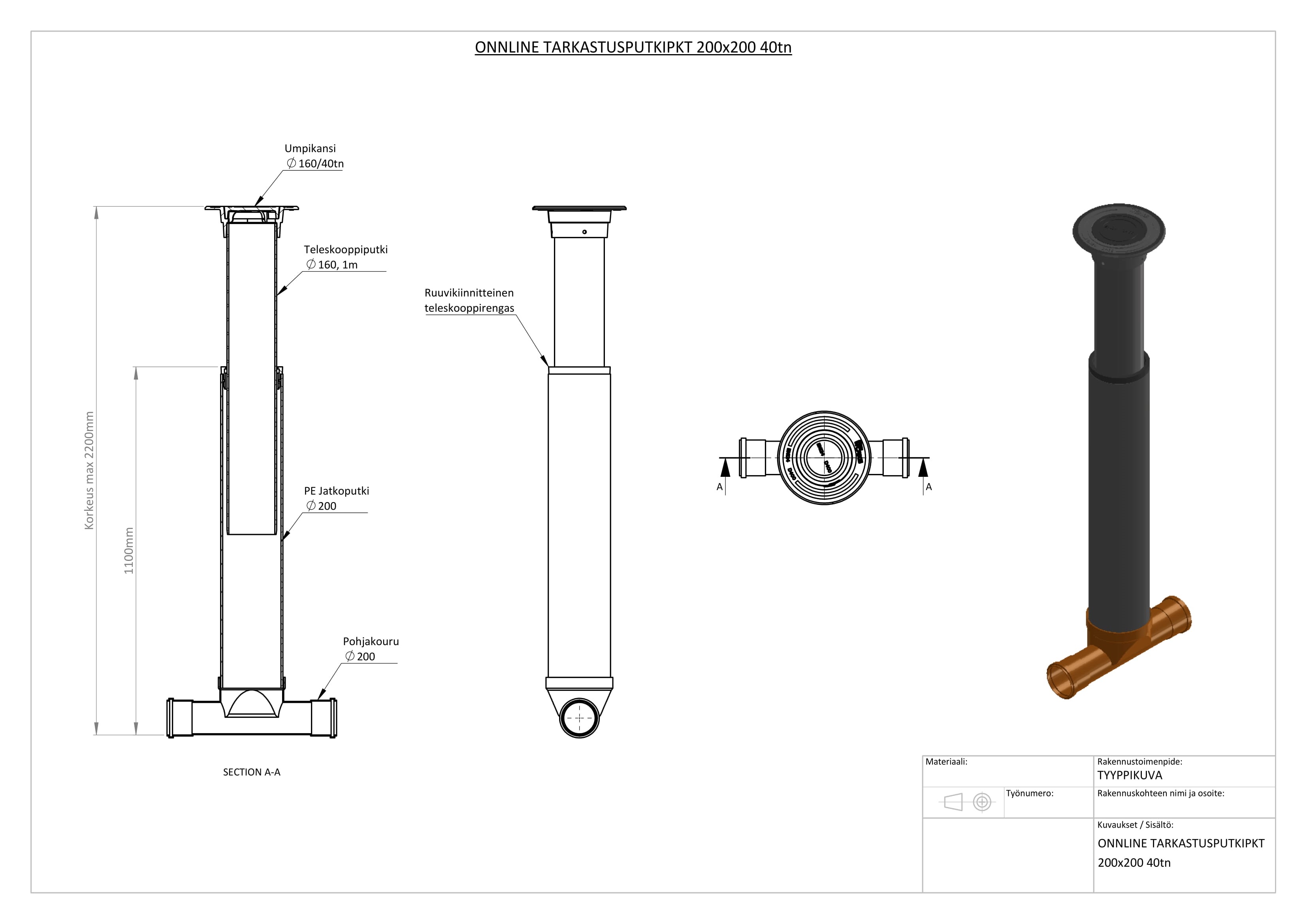 onnline Inspection pipe 200x200 40tn