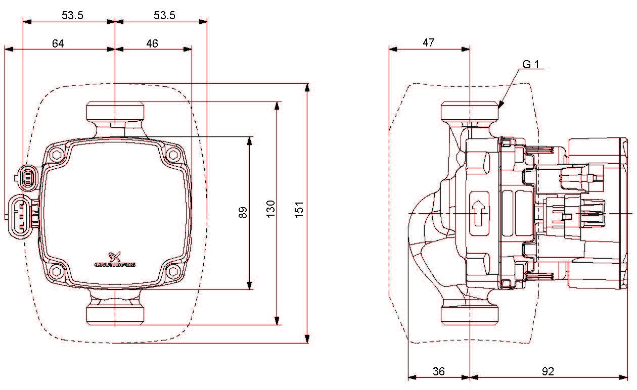 grundfos Circulator grundfos alpha2 go 15-75 130 220-240v 9