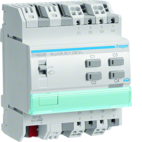 hager Lähtöyksikkö knx hager tya604b 4x10a rlv din