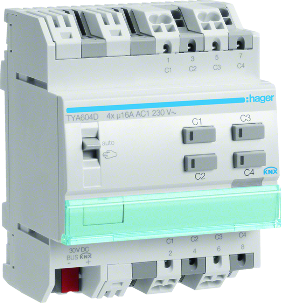 hager Lähtöyksikkö knx hager tya604d 4x16a rlcv din
