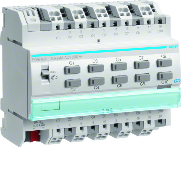 hager Utgångsenhet knx tya610a 10x4a rlv din