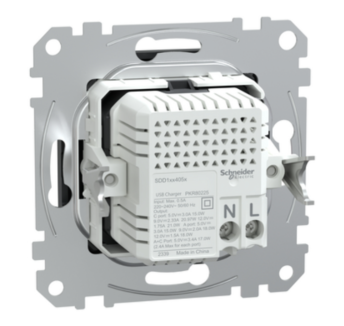 schneider electric Sedna design usb laadija a+c 3a 21w alu
