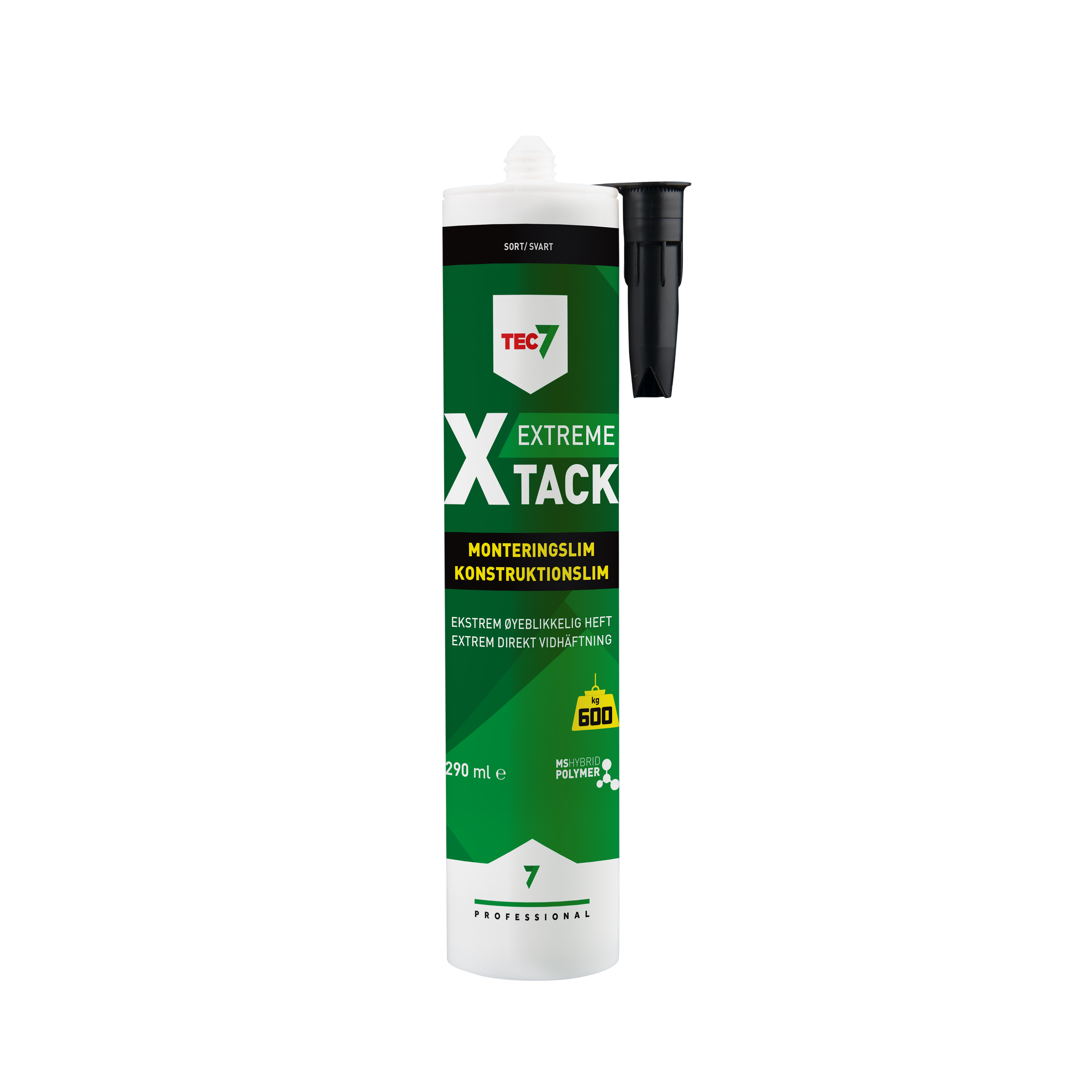 X-TACK Monteringslim Sort 290 ml