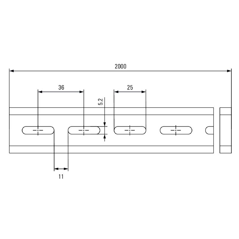 weidmüller Mounting rail 0514400000 ts32x15/ll 2m/st/zn
