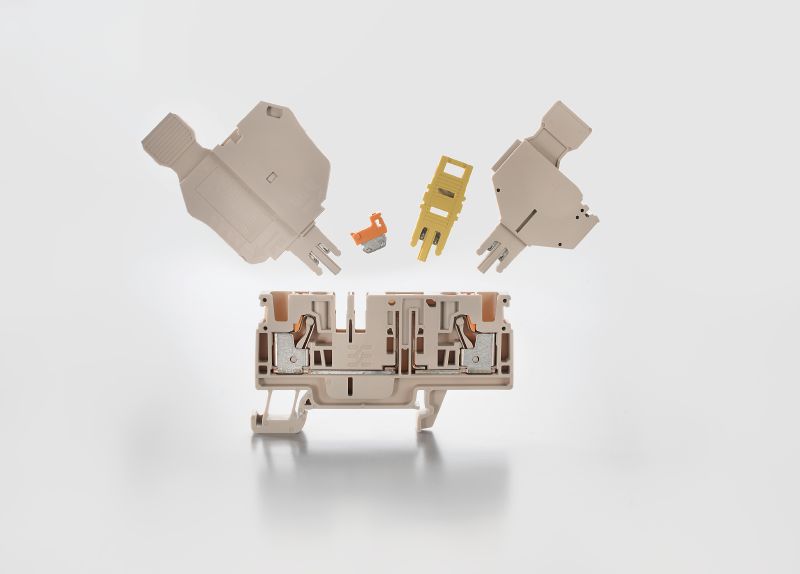 weidmüller Skille/måleklemme 2,5 mm², 2 push-in, beige