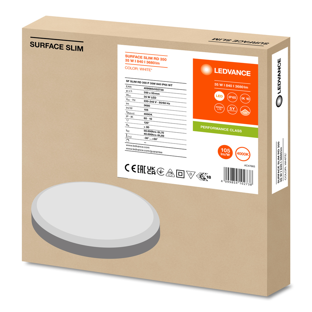 ledvance Led plafonas slim 350 35w/4000k baltas