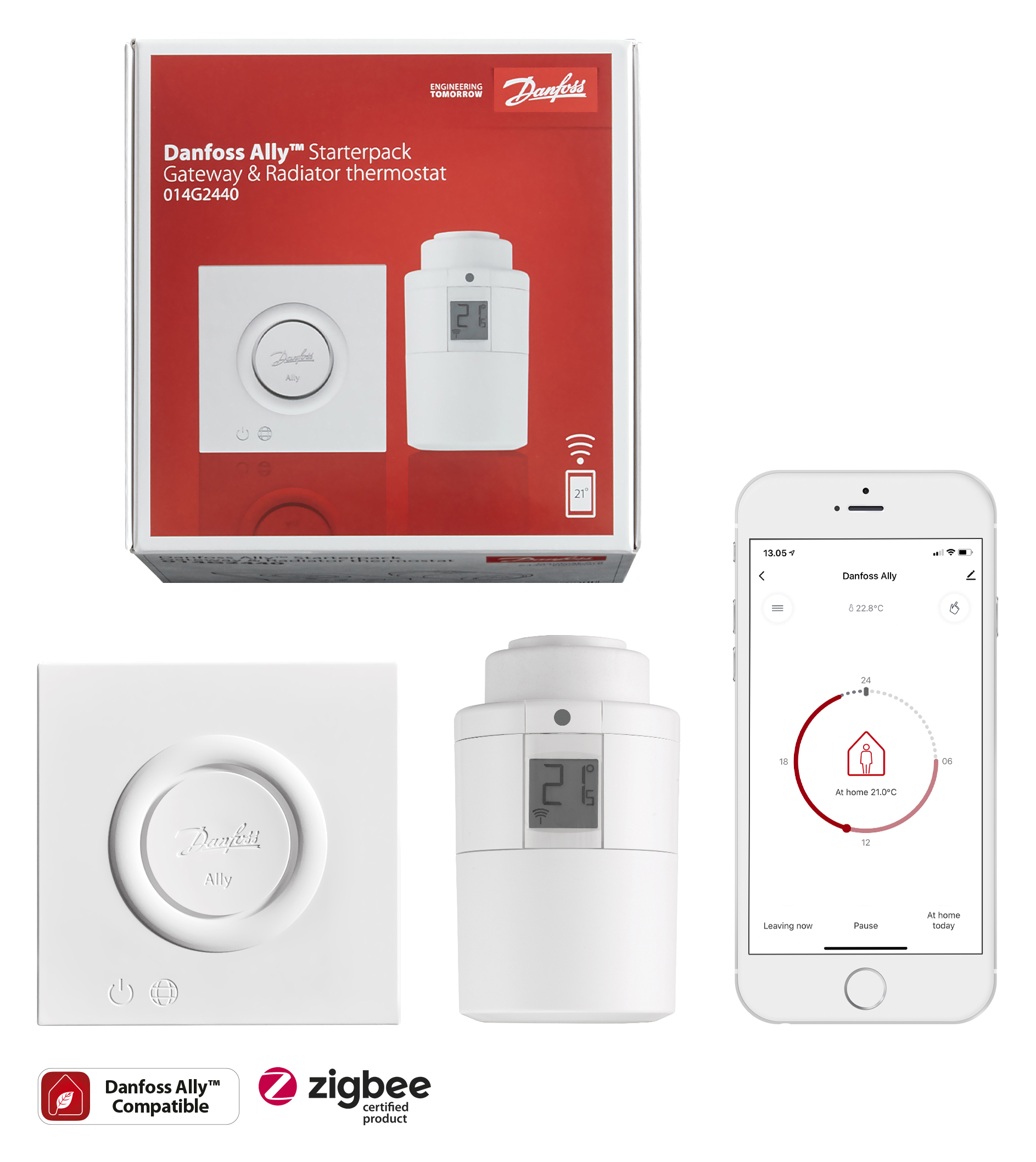 ALOITUSPAKKAUS DANFOSS ALLY GATEWAY JA PATTERITERMOSTAATTI