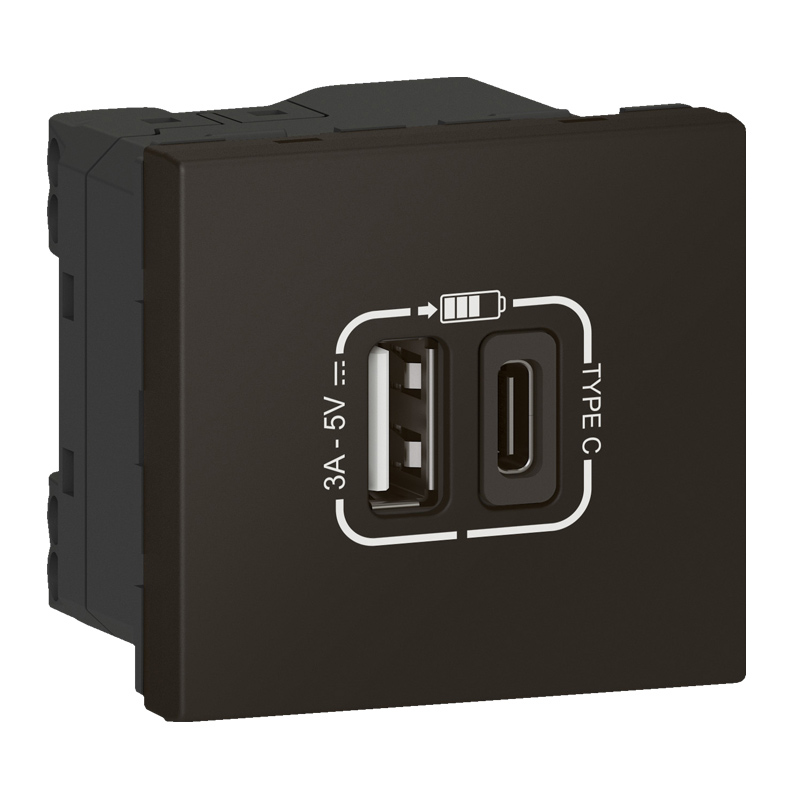 M45:CZ GN USB A+C MO 3A 15W matt sort